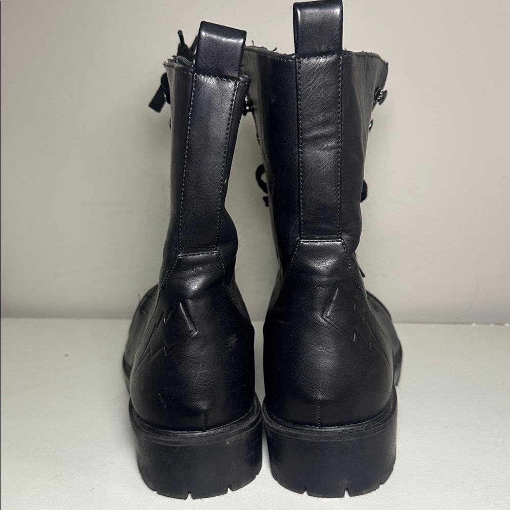 Disney embossed Black faux Leather Women's Boots size 12 wide - Picture 4 of 8